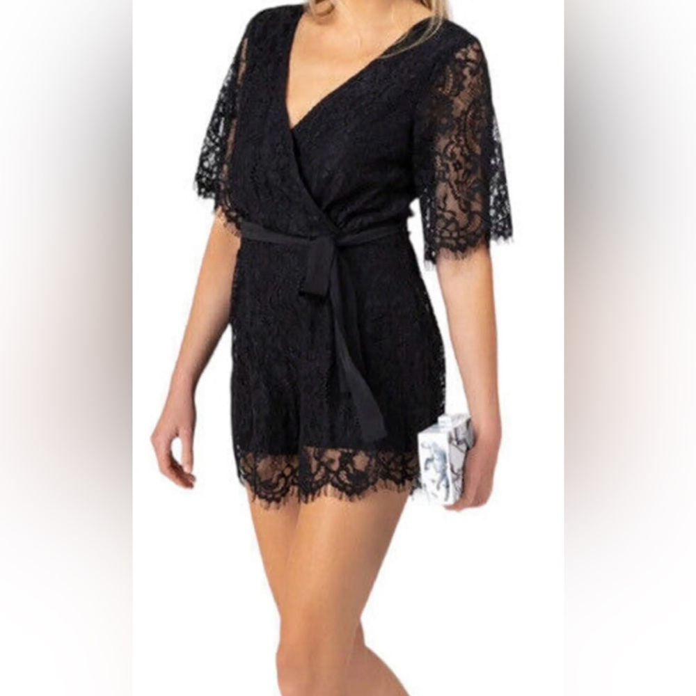 Blue Rain Elegant Black Lace Robe